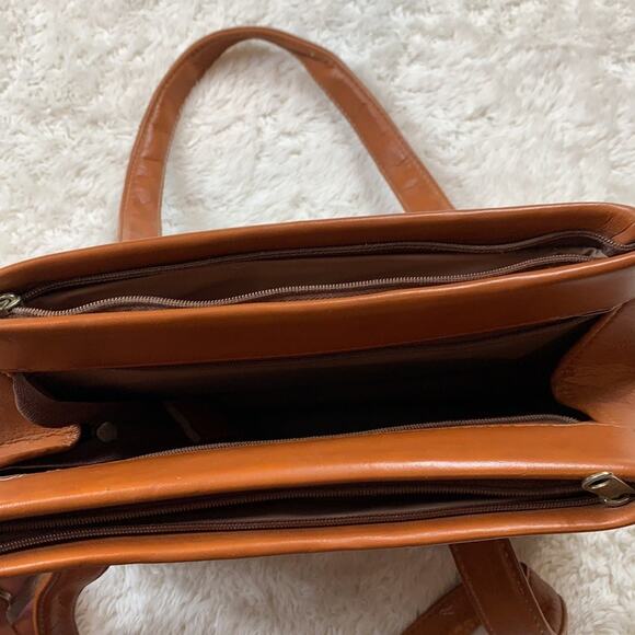 Vintage 80s unbranded burnt sienna shoulder bag - Picture 9 of 12